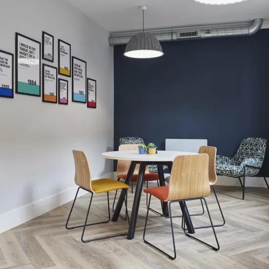 HIMACS creates a striking and sculptural reception desk at Pitalia’s new Manchester office