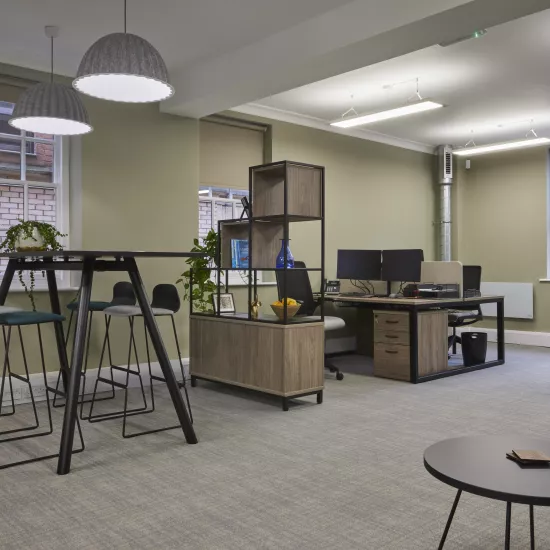 HIMACS creates a striking and sculptural reception desk at Pitalia’s new Manchester office