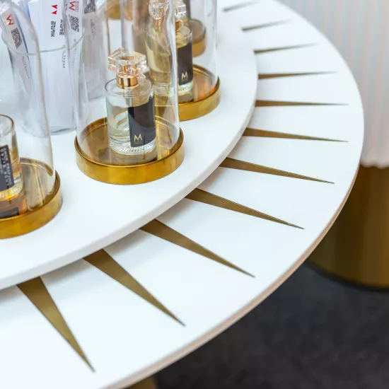 Luxurious HIMACS & Brass Perfumery Island for Maison Olfactif