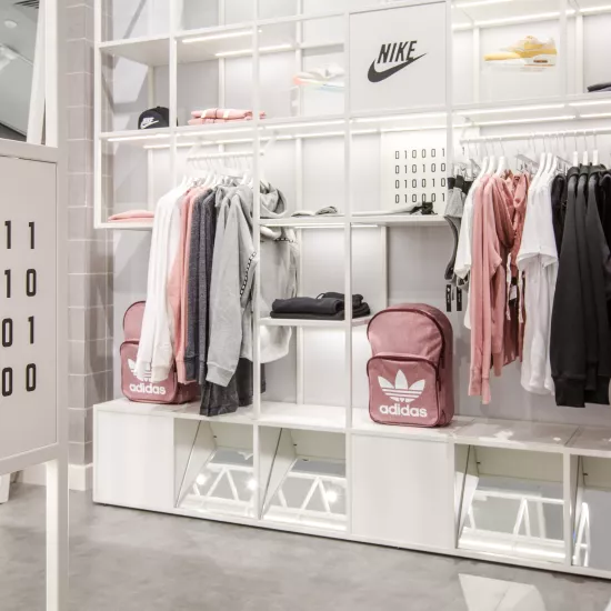 HIMACS Concrete creates a cool, urban look in  GRID store