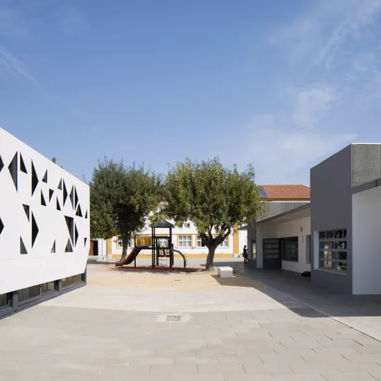 Spectacular HIMACS façade: traditional school architecture meets high-tech material 