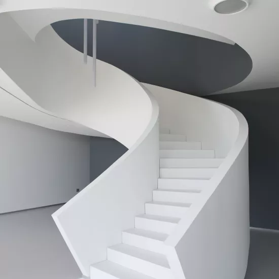 A sculptural staircase in HIMACS