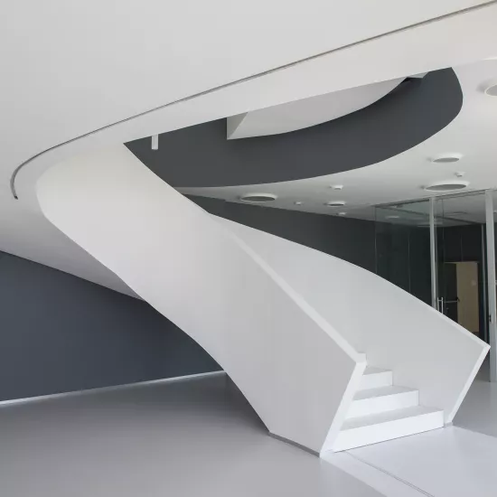 A sculptural staircase in HIMACS