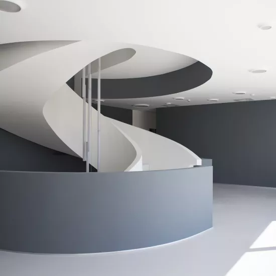 A sculptural staircase in HIMACS