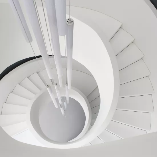 A sculptural staircase in HIMACS