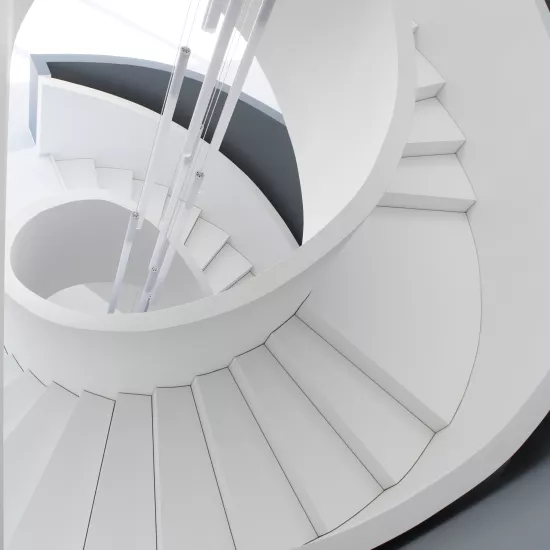 A sculptural staircase in HIMACS