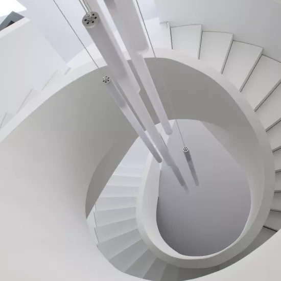 A sculptural staircase in HIMACS