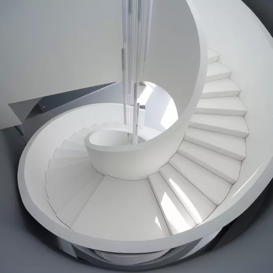 A sculptural staircase in HIMACS