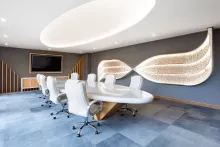 Allwood Boardroom - Location: Laois,Ireland - Design: Ireland - Fabrication: Allwood Architectural Joinery - HI-MACS® Supplier: James Latham - Photographer: Terry Quinlen - Pilot Media